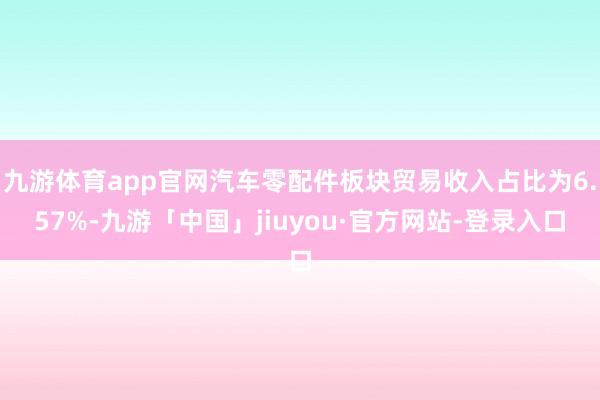 九游体育app官网汽车零配件板块贸易收入占比为6.57%-九游「中国」jiuyou·官方网站-登录入口