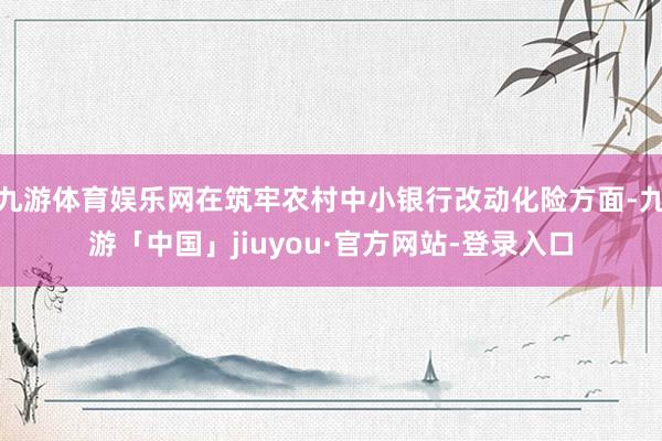 九游体育娱乐网在筑牢农村中小银行改动化险方面-九游「中国」jiuyou·官方网站-登录入口