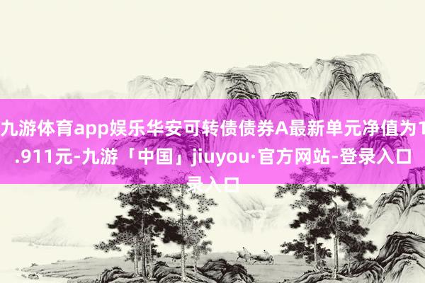 九游体育app娱乐华安可转债债券A最新单元净值为1.911元-九游「中国」jiuyou·官方网站-登录入口